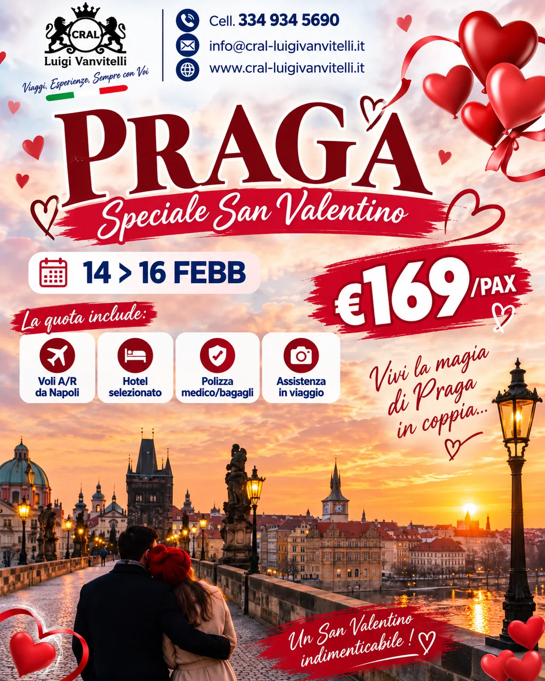 💌 IL REGALO DI SAN VALENTINO? UN WEEKEND A PRAGA DA 169€!