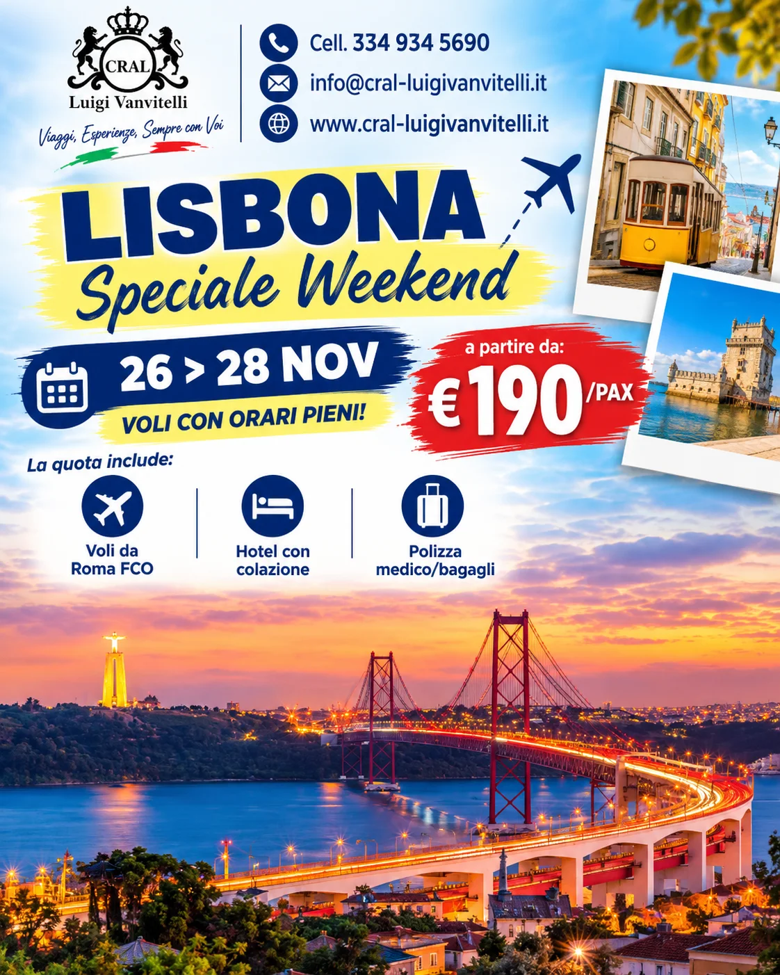 ✨ SPECIALE WEEKEND A LISBONA A SOLI €190!