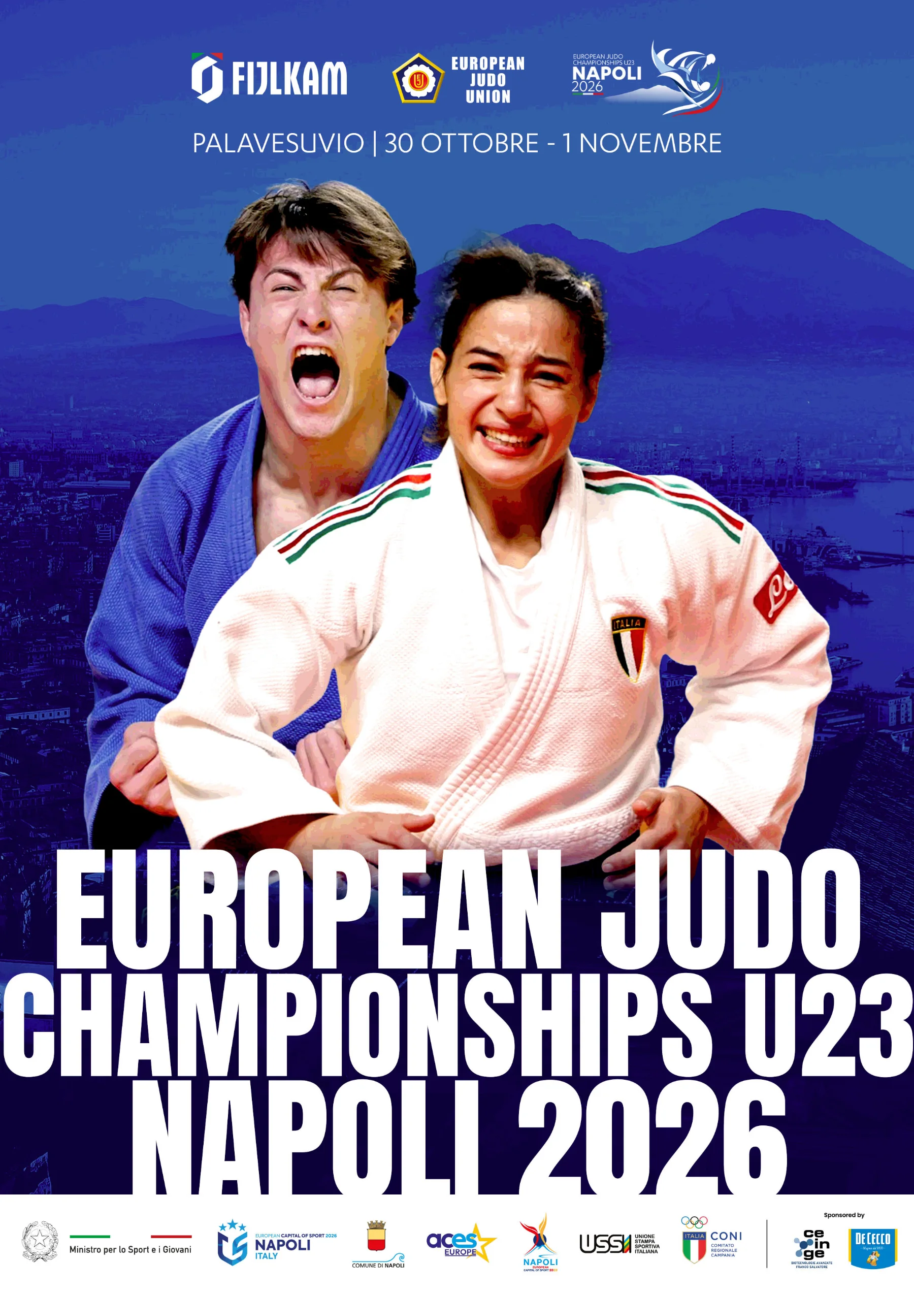 🥋 Europei Under 23 di Judo a Napoli: al PalaVesuvio tre giorni di grandi sfide con ingresso gratuito